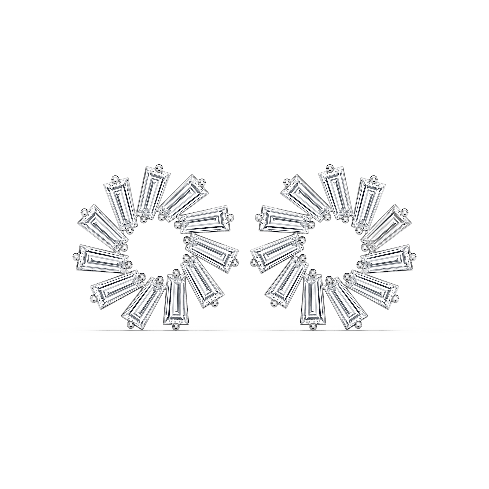 1/4 ctw Tapered Baguette Lab Grown Diamond Circular Earrings