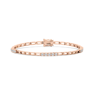 1 ctw Round Lab Grown Diamond Bar Link Bracelet  - 7 Inches