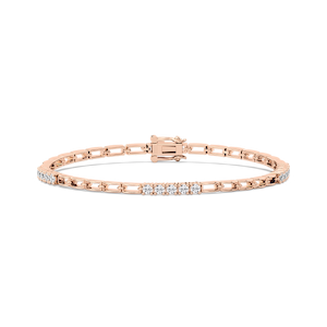 1 ctw Round Lab Grown Diamond Bar Link Bracelet  - 7 Inches