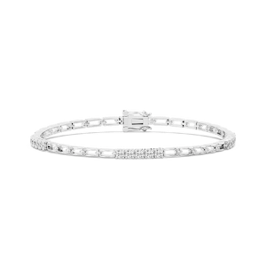 1 ctw Round Lab Grown Diamond Bar Link Bracelet  - 7 Inches