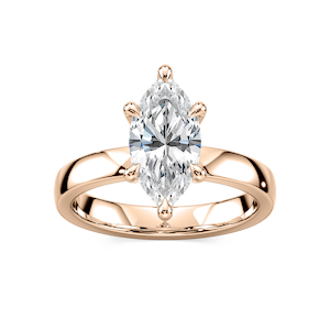 Maya Marquise Lab Grown Diamond 3mm Cigar Band Solitaire Engagement Ring