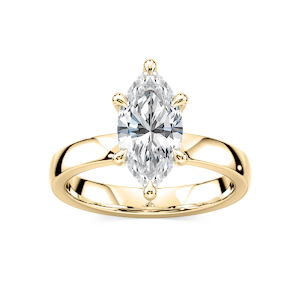Maya Marquise Lab Grown Diamond 3mm Cigar Band Solitaire Engagement Ring