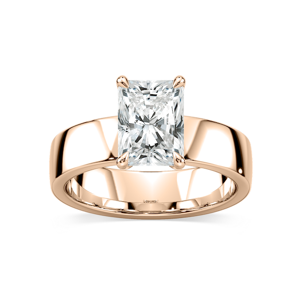 Maya Radiant Lab Grown Diamond 5mm Cigar Band Solitaire Engagement Ring