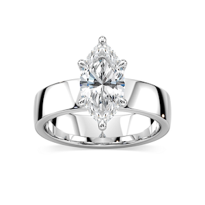 Maya Marquise Lab Grown Diamond 5mm Cigar Band Solitaire Engagement Ring