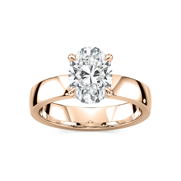 Maya Oval Lab Grown Diamond 4mm Cigar Band Solitaire Engagement Ring