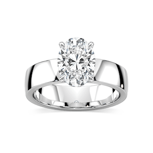 Maya Oval Lab Grown Diamond 5mm Cigar Band Solitaire Engagement Ring