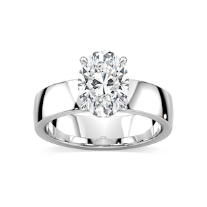 Maya Oval Lab Grown Diamond 5mm Cigar Band Solitaire Engagement Ring