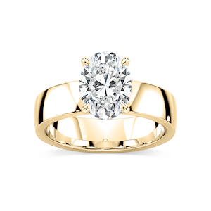 Maya Oval Lab Grown Diamond 5mm Cigar Band Solitaire Engagement Ring