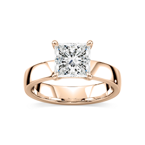 Maya Princess Lab Grown Diamond 4mm Cigar Band Solitaire Engagement Ring