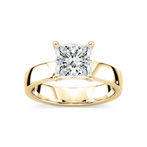 Maya Princess Lab Grown Diamond 4mm Cigar Band Solitaire Engagement Ring
