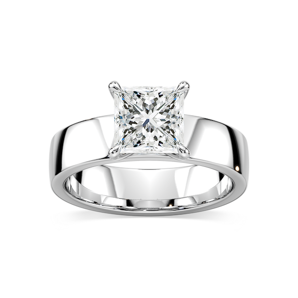 Maya Princess Lab Grown Diamond 5mm Cigar Band Solitaire Engagement Ring
