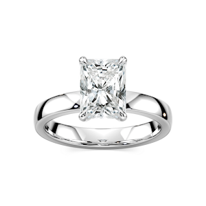 Maya Radiant Lab Grown Diamond 3mm Cigar Band Solitaire Engagement Ring