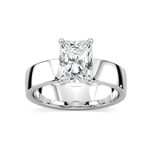 Maya Radiant Lab Grown Diamond 5mm Cigar Band Solitaire Engagement Ring