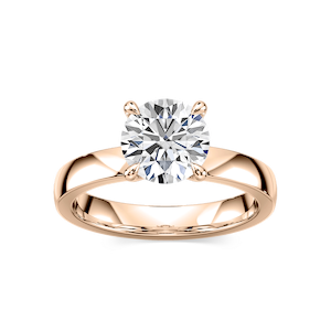 Maya Round Lab Grown Diamond 3mm Cigar Band Solitaire Engagement Ring