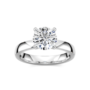 Maya Round Lab Grown Diamond 3mm Cigar Band Solitaire Engagement Ring