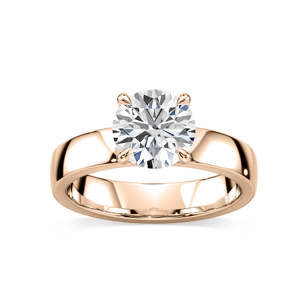 Maya Round Lab Grown Diamond 4mm Cigar Band Solitaire Engagement Ring
