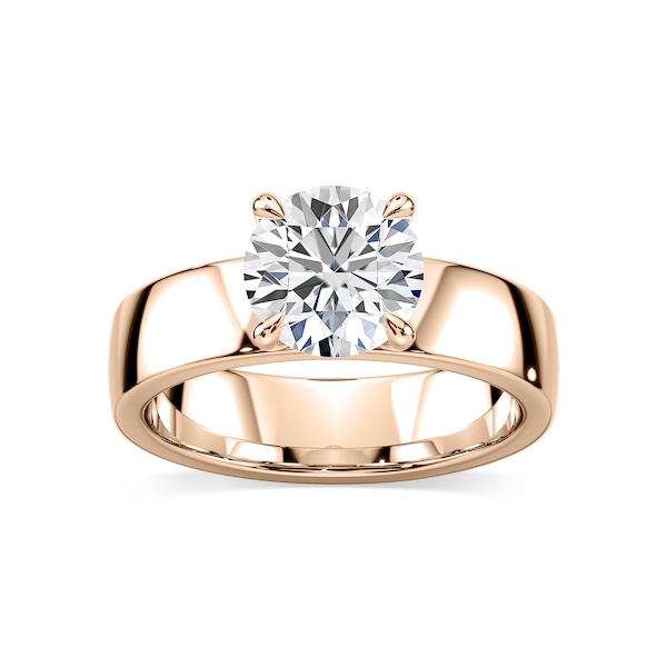 Maya Round Lab Grown Diamond 5mm Cigar Band Solitaire Engagement Ring