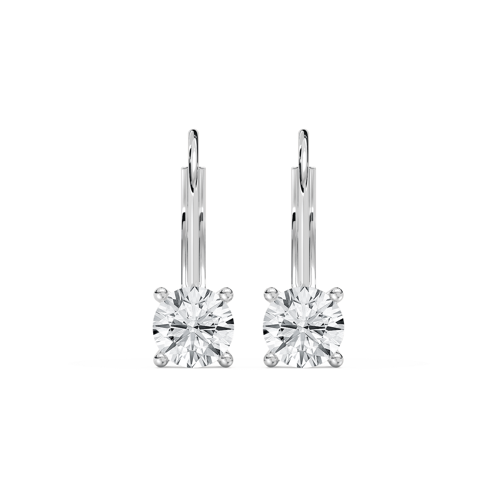 Basket Drop Earrings in 14K white gold | lab grown diamond 1.0ct round cut basket drop earrings gold