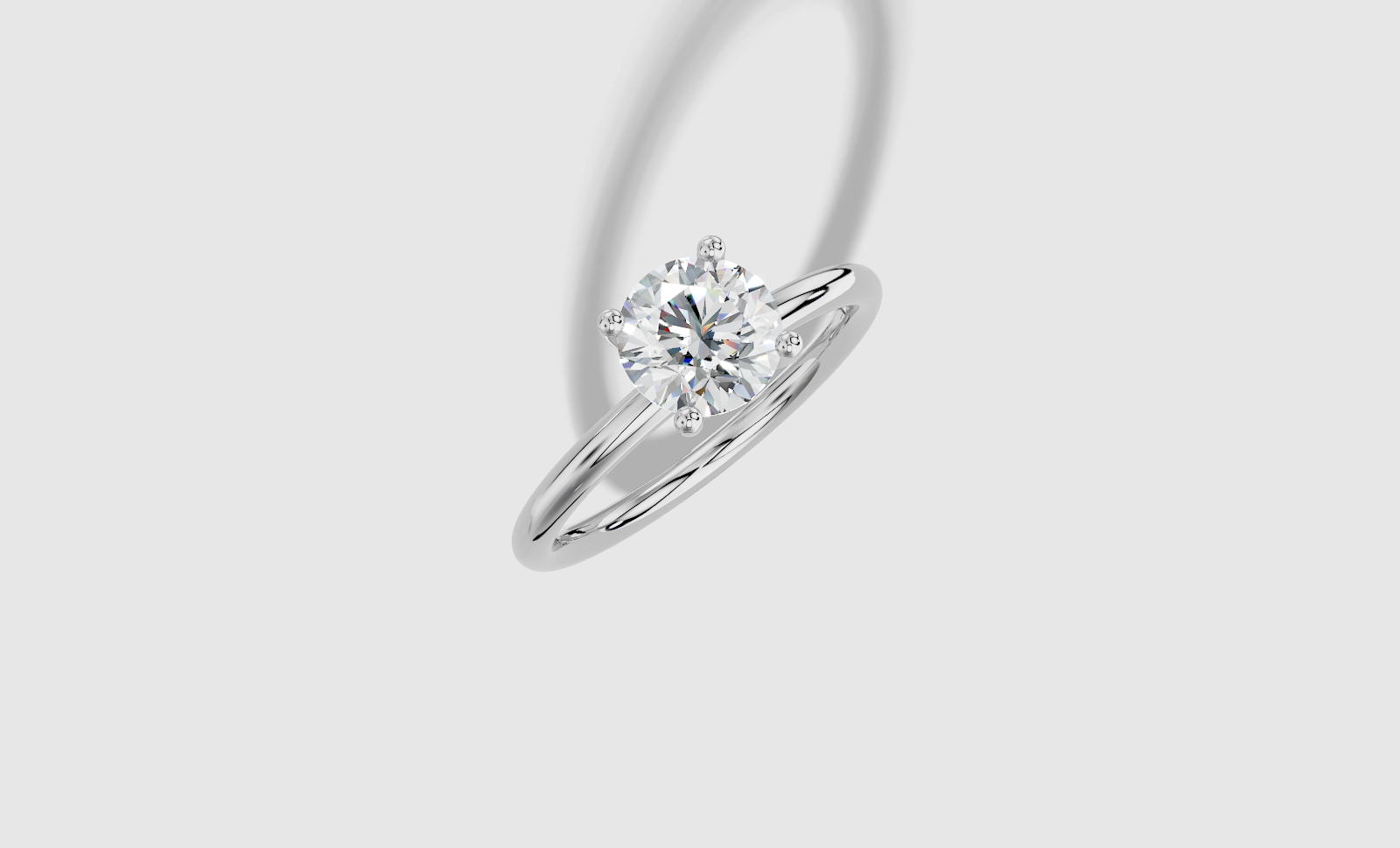 1.00 ctw Round Cut Lab Grown Diamond Standard Classic Prong Set Engagement Ring in 14K Gold