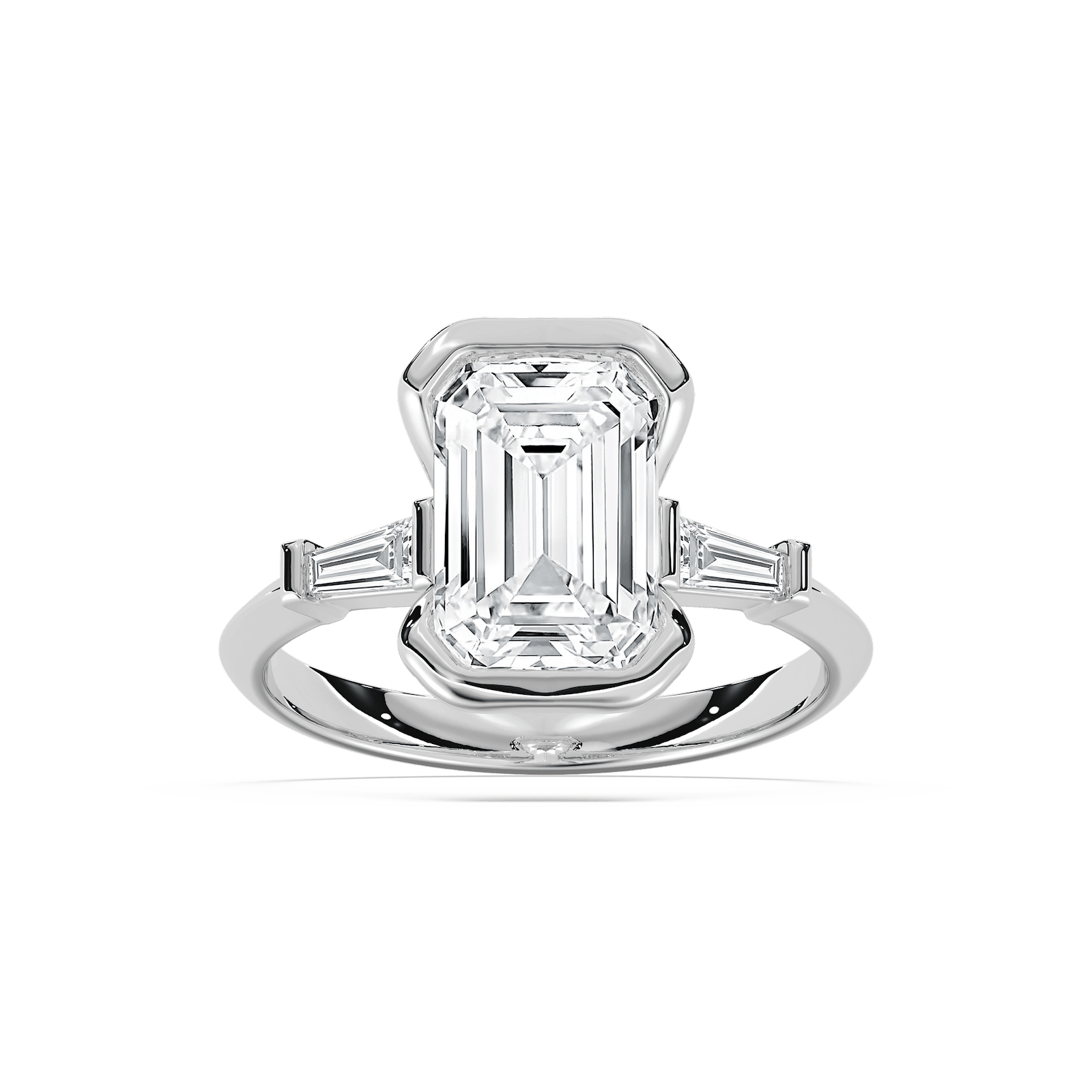 Beatrice Semi Bezel Engagement Ring in Rose Gold