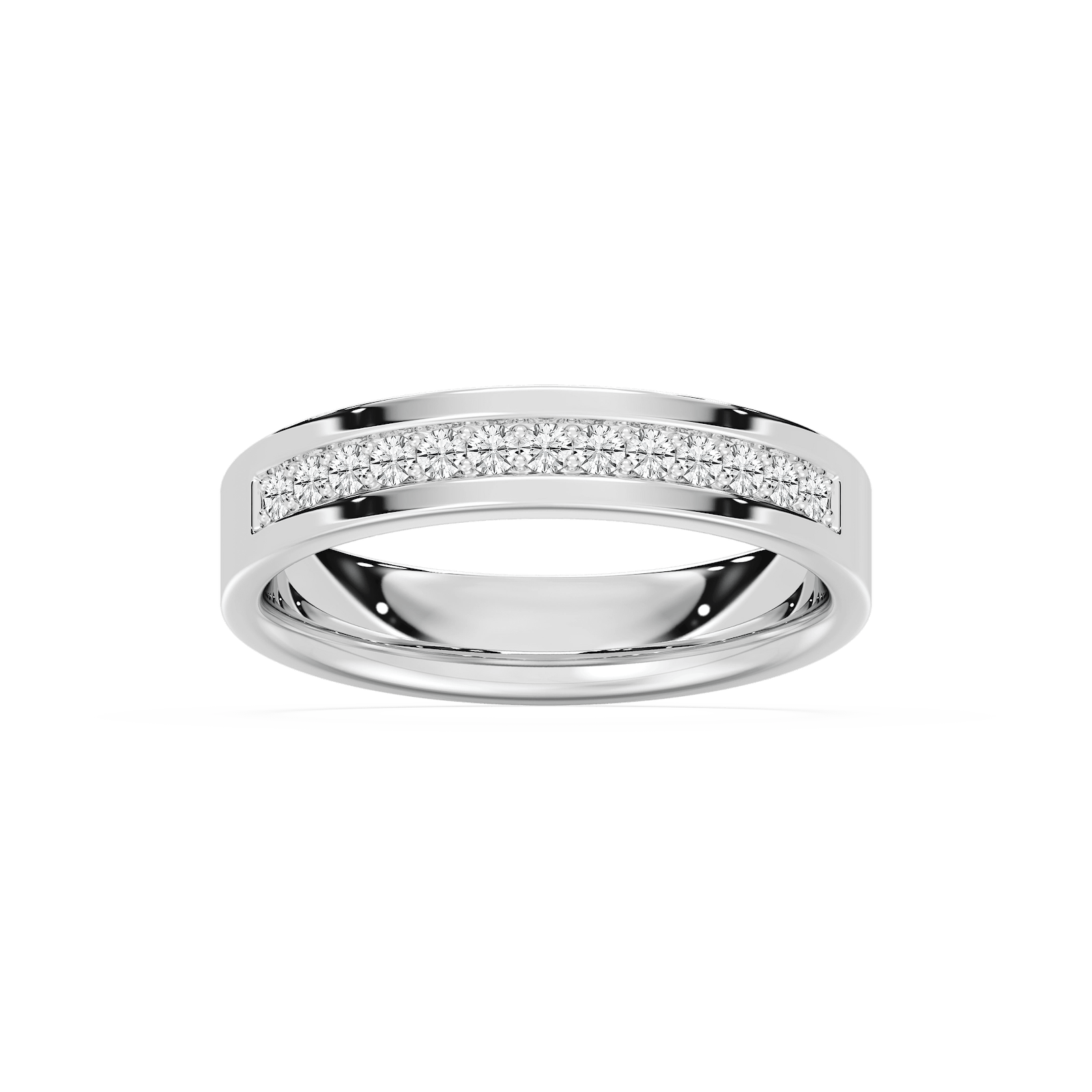 Beau Flat Edge Channel Band in Rose Gold