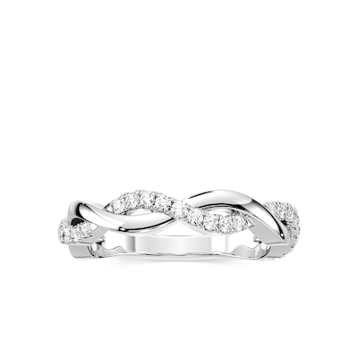 Sadie 1/4 ctw Round Lab Grown Diamond Twist Wedding Band