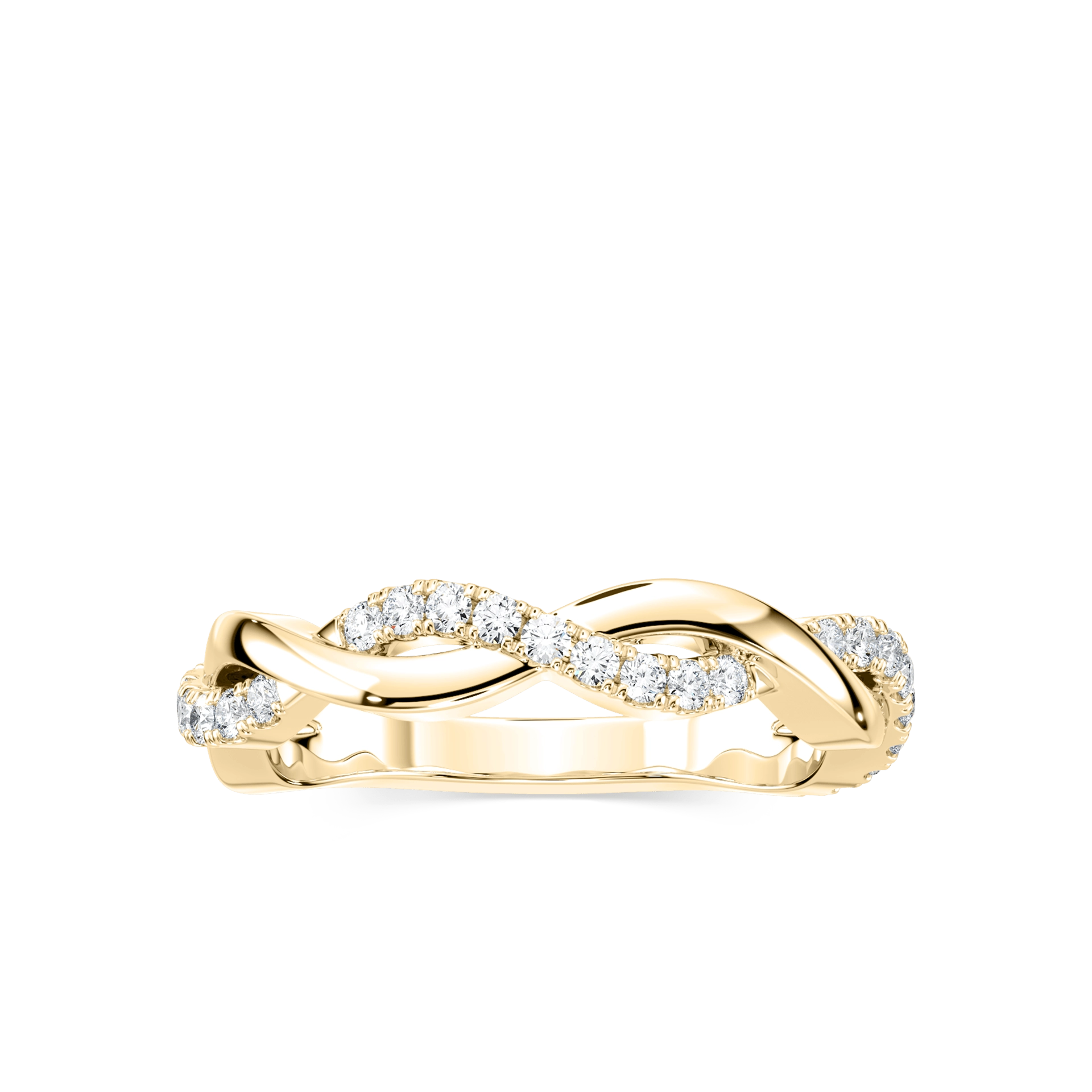 Sadie 1/4 ctw Round Lab Grown Diamond Twist Wedding Band