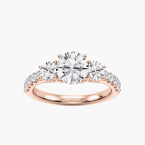 Betty 2 ½ ctw Round Lab Grown Diamond Trellis Three Stone Engagement Ring