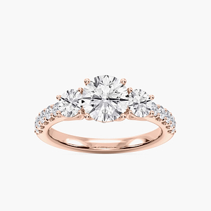 Betty 2 ½ ctw Round Lab Grown Diamond Trellis Three Stone Engagement Ring