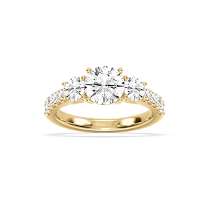 Betty 2 ½ ctw Round Lab Grown Diamond Trellis Three Stone Engagement Ring