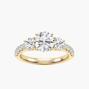 Betty 2 ½ ctw Round Lab Grown Diamond Trellis Three Stone Engagement Ring