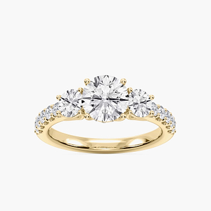 Betty 2 ½ ctw Round Lab Grown Diamond Trellis Three Stone Engagement Ring