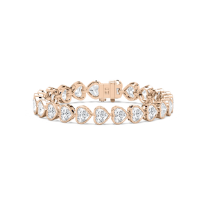 23 ctw Heart Lab Grown Diamond East West Bezel Set Tennis Bracelet  - 7 Inches