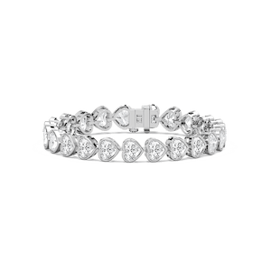 23 ctw Heart Lab Grown Diamond East West Bezel Set Tennis Bracelet  - 7 Inches