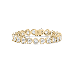 23 ctw Heart Lab Grown Diamond East West Bezel Set Tennis Bracelet  - 7 Inches