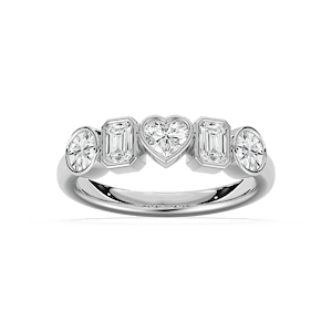 Collins 1 ¼ ctw Multi-Shape Lab Grown Diamond Bezel 5-Stone Anniversary Band