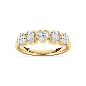 Collins 1 ¼ ctw Multi-Shape Lab Grown Diamond Bezel 5-Stone Anniversary Band