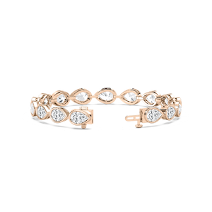 16 ctw Pear Lab Grown Diamond Bezel Set Tennis Bracelet  - 7 Inches