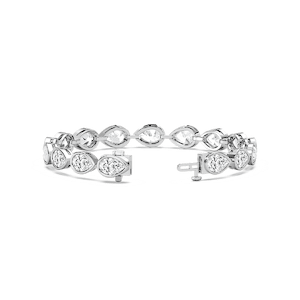 16 ctw Pear Lab Grown Diamond Bezel Set Tennis Bracelet  - 7 Inches