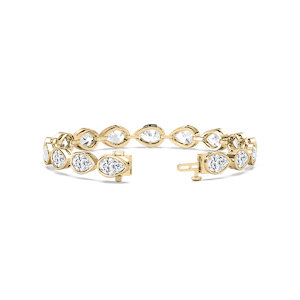 16 ctw Pear Lab Grown Diamond Bezel Set Tennis Bracelet  - 7 Inches
