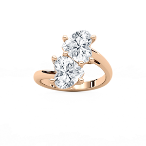 Milani 4 ctw Heart Lab Grown Diamond Toi et Moi Bypass Solitaire Engagement Ring