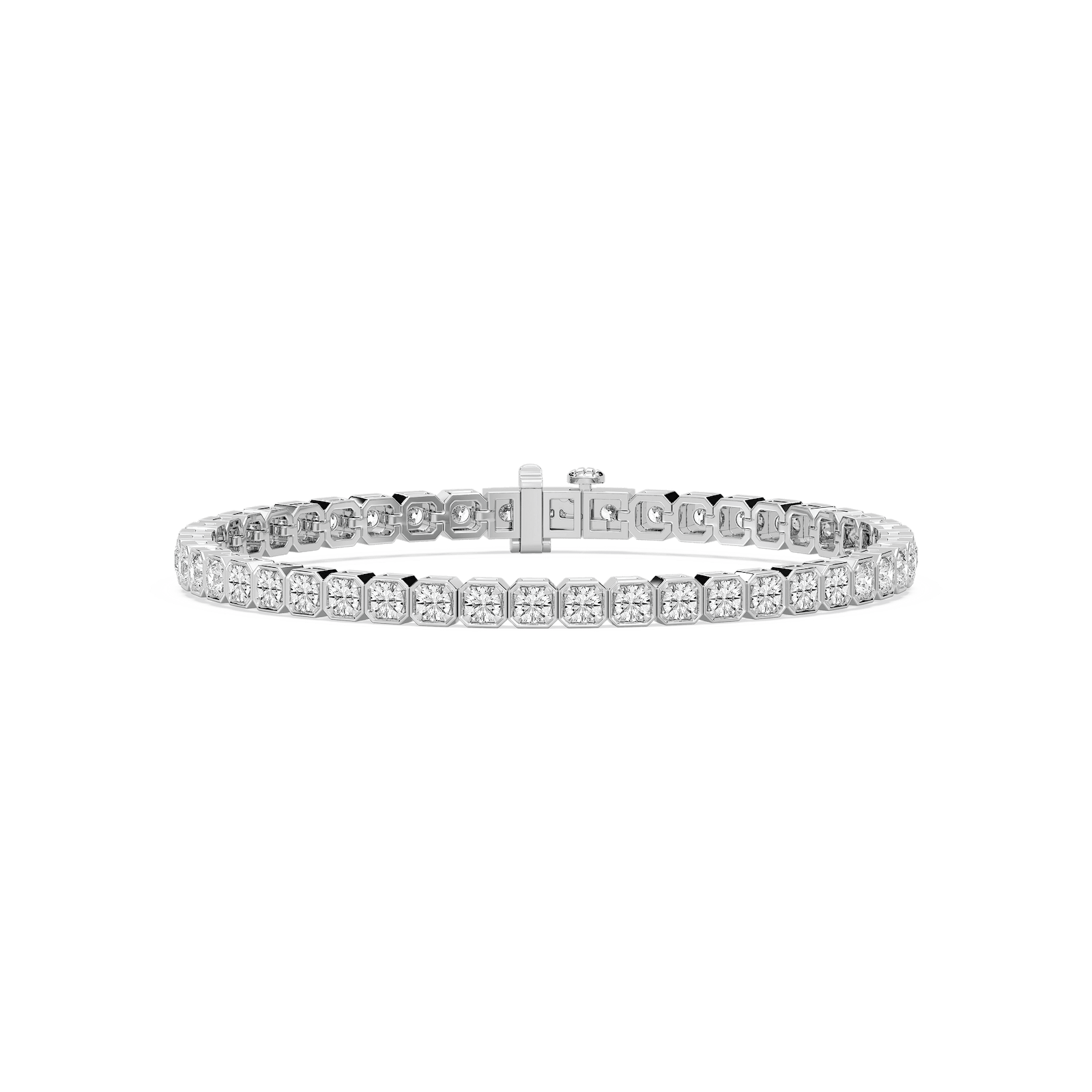 Bold Round Bezel Tennis Bracelet in Rose Gold