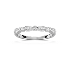 Bria 1/8 ctw Round Lab Grown Diamond Bezel Set Stackable Band