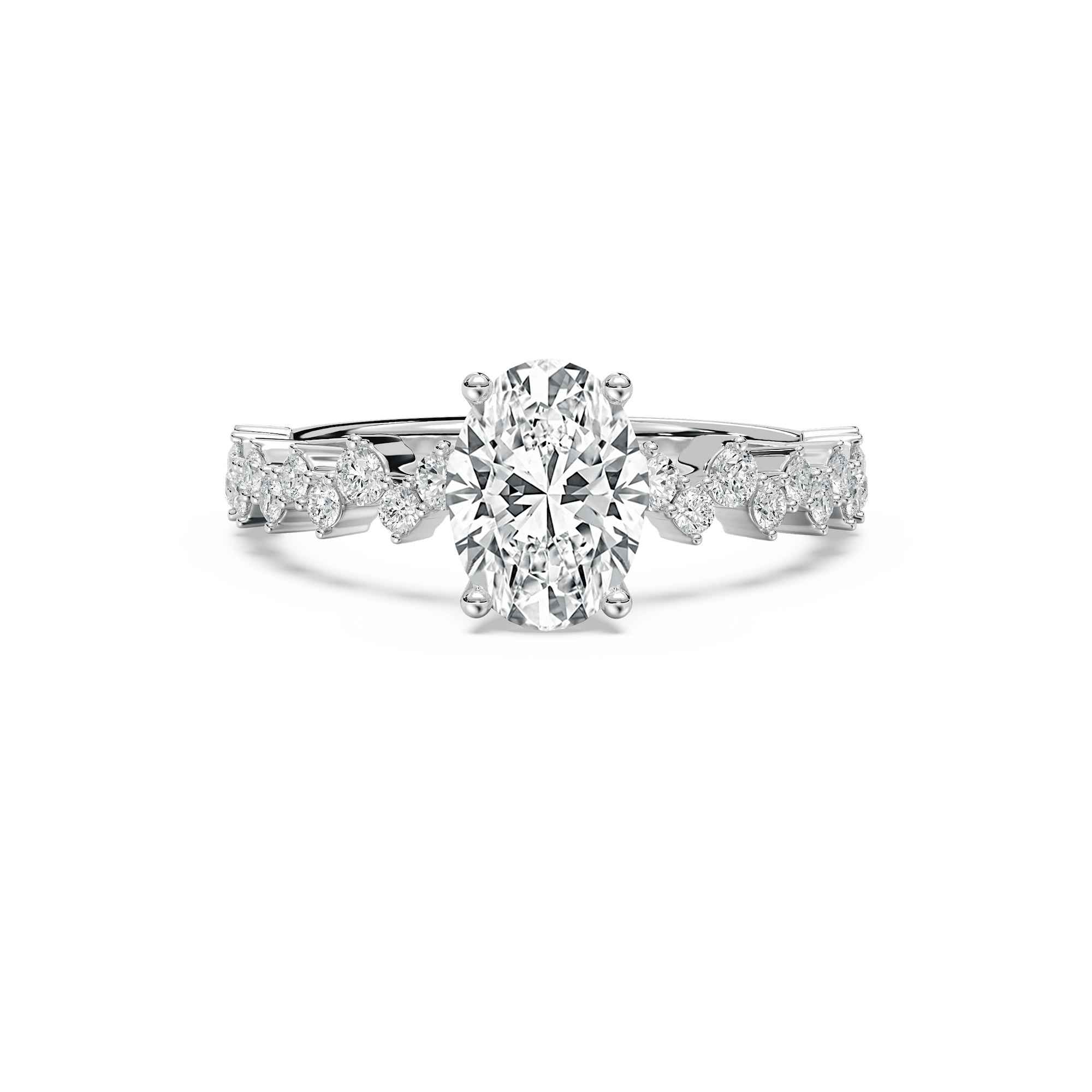 Brisa Oval Engagement Ring in Rose Gold
