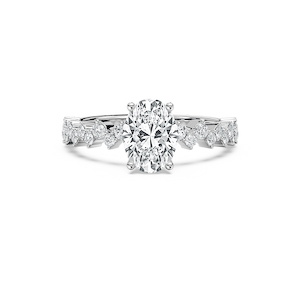 Brisa 1 ⁷⁄₈ ctw Oval Lab Grown Diamond Alternating Side Stone Engagement Ring