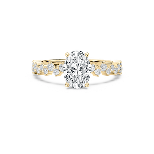 Brisa 1 ⁷⁄₈ ctw Oval Lab Grown Diamond Alternating Side Stone Engagement Ring