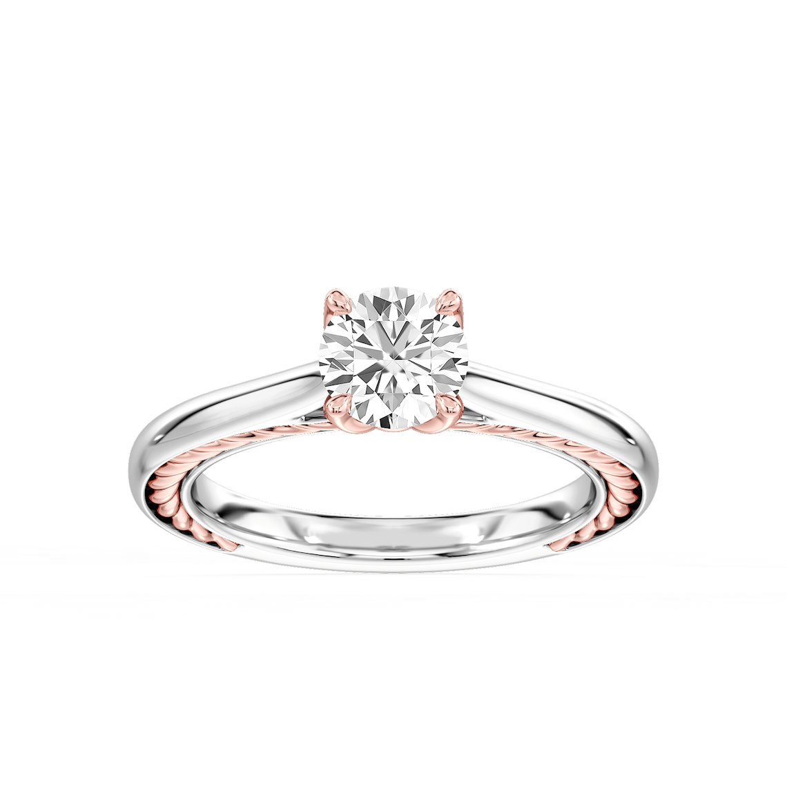 Rani Round Lab Grown Diamond Lasso Rope Solitaire Engagement Ring
