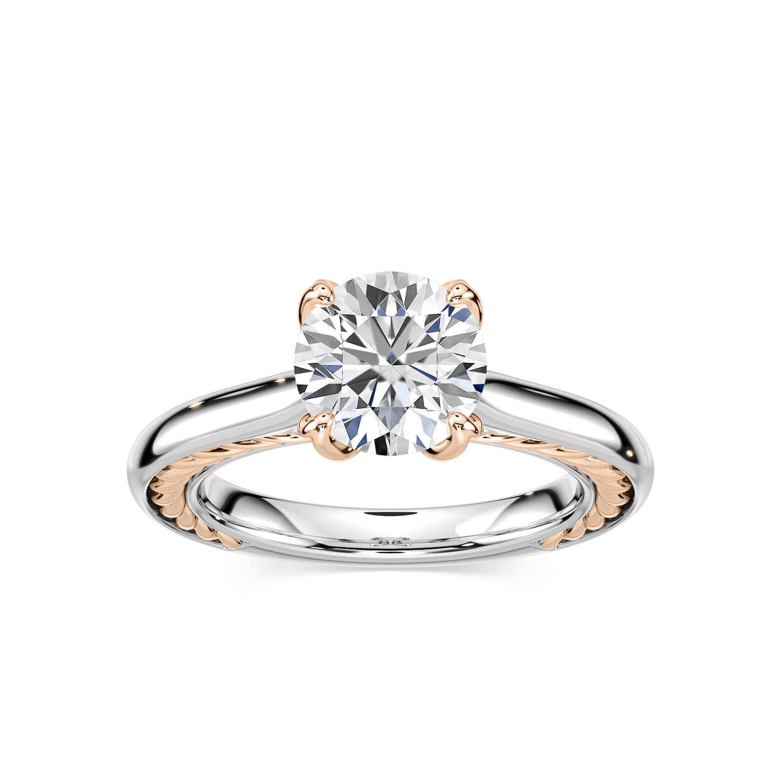 Rani Round Lab Grown Diamond Lasso Rope Solitaire Engagement Ring