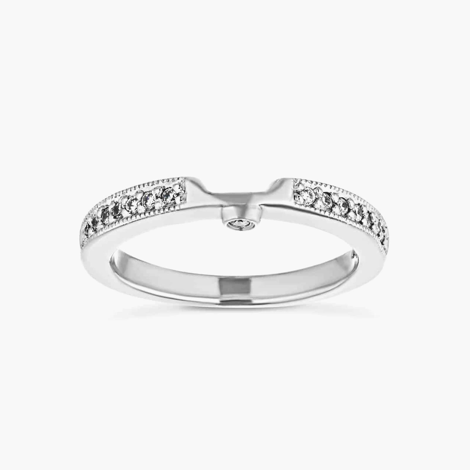 Tiffani 1/8 ctw Round Lab Grown Diamond Milgrain Curved Band