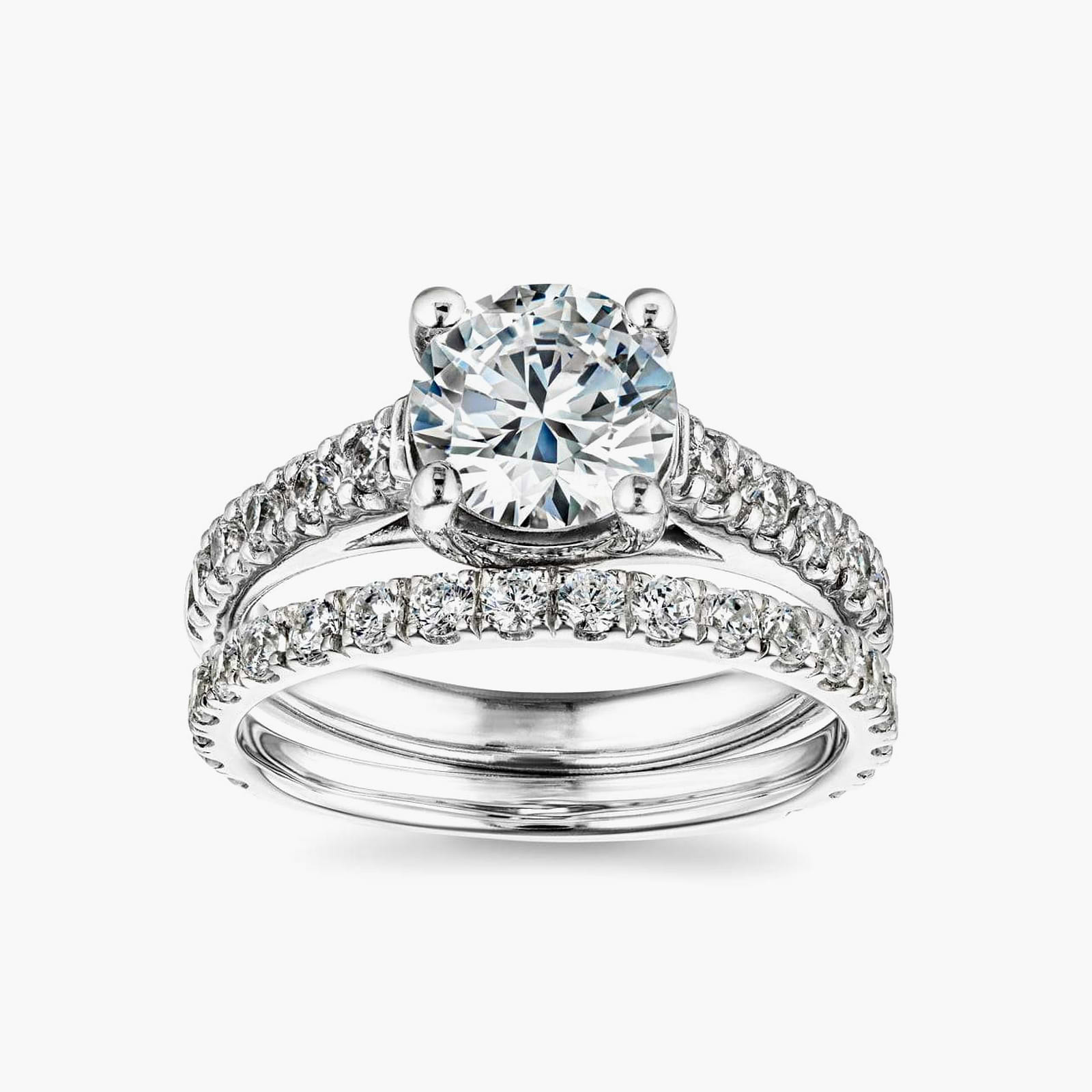 Meg Lab Grown Diamond Classic Prong Cathedral Wedding Set
